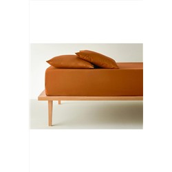 English Home Plain Pamuk Çift Kişilik Lastikli Çarşaf Tkm 160x200 Cm Terracotta 10041169
