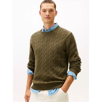 Cable Knit Crewneck Sweater