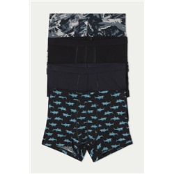 4er-Pack Boxershorts aus Baumwolle mit Muster-Print