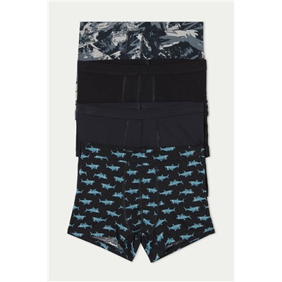 4er-Pack Boxershorts aus Baumwolle mit Muster-Print