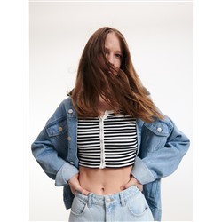 Crop Top mit hohem Baumwollanteil