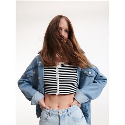 Crop Top mit hohem Baumwollanteil