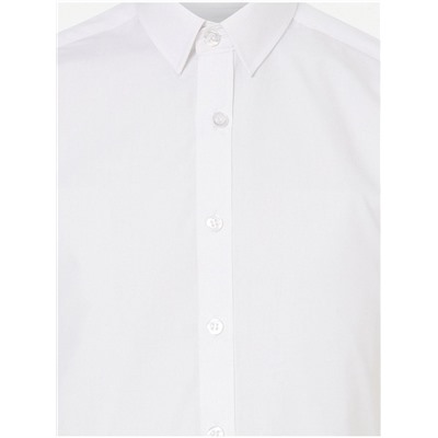 Senior Boys White Short Sleeve Slim Fit School Shirts 2 Pack