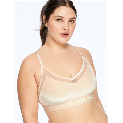 PINK ULTIMATE LIGHTLY LINED VELVET SPORTS BRA
