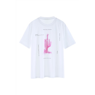 Camiseta Blanco y rosa