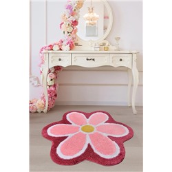 Chilai Home FLOWER FUŞYA ÇAP 90 cm Banyo Paspası 8682125919867
