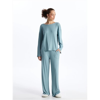 LC Waikiki Bisiklet Yaka Düz Uzun Kollu Kadın Pijama Takımı, LCW DREAM                                            
                                            Bisiklet Yaka Düz Uzun Kollu Kadın Pijama Takımı