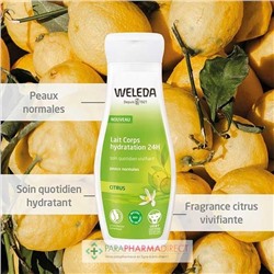 Weleda Citrus - Lait Corps Hydratation 24H - Soin Quotidien Vivifant - BIO - 200 ml