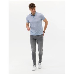 Mavi Slim Fit Dokulu Polo Yaka Tişört