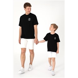 Erkek Oversize Fit Bisiklet Yaka Siyah Tişört