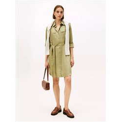 Long-Sleeve Belted Utility Shirtdress