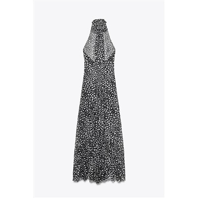 POLKA DOT HALTER DRESS