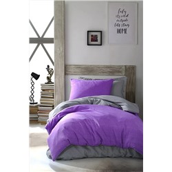 Ev & Ev Home Çift Taraflı Nevresim Takımı Tek Kişilik Maxicolor Mor Ep-022552-Color