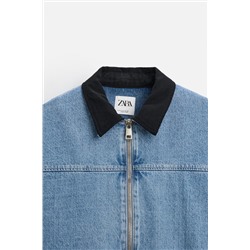 CAZADORA DENIM CUELLO COMBINADO