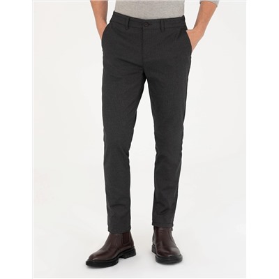 Siyah Slim Fit Kanvas Pantolon
