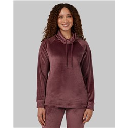 WOMEN'S SOFT VELOUR FUNNEL NECK TOP