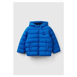 United Colors of BenettonErkek Çocuk Saks Mavi Logolu Puffer Mont