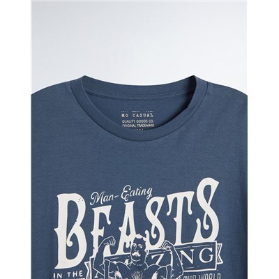 Print T-shirt, Men, Blue