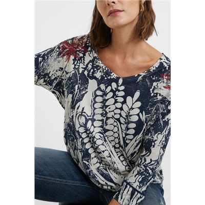 Camiseta jacquard floral