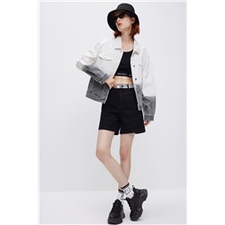 Chaqueta vaquera dip-dye Crudo y gris