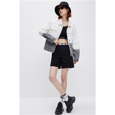Chaqueta vaquera dip-dye Crudo y gris