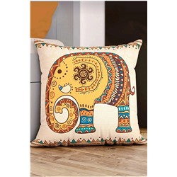 Benlisso Home Bohem Fil Desenli Kırlent Kılıfı Dekoratif Yastık Minder 43x43 Dijital Baskılı 2500