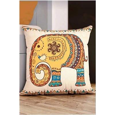 Benlisso Home Bohem Fil Desenli Kırlent Kılıfı Dekoratif Yastık Minder 43x43 Dijital Baskılı 2500