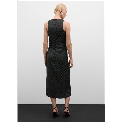 Vestido lunares fruncido lateral