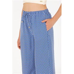 Kadın Saks Loose Relax Fit Pantolon