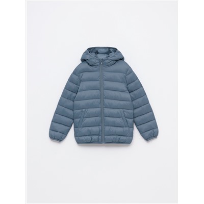 LIGHTWEIGHT HOODED PUFFER JACKET