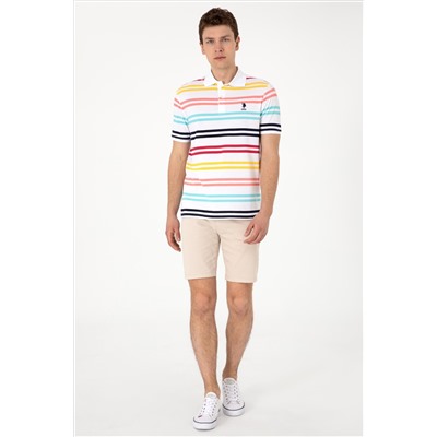 Erkek Regular Fit Polo Yaka Beyaz Tişört
