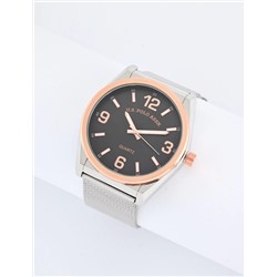 MENS SILVER MESH STRAP WATCH