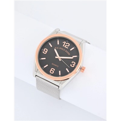 MENS SILVER MESH STRAP WATCH