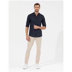 Lacivert Slim Fit Uzun Kollu Gömlek