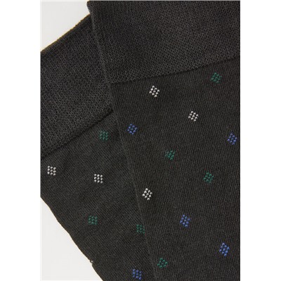 Kurze Herrensocken mit Cashmere und Allover-Rautenmuster