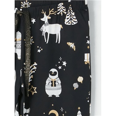 LC Waikiki Bisiklet Yaka Yılbaşı Temalı Uzun Kollu Kadın Pijama Takımı, LCW DREAM                                            
                                            Bisiklet Yaka Yılbaşı Temalı Uzun Kollu Kadın Pijama Takımı