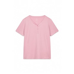 Camiseta manga corta algodón perchado rosa