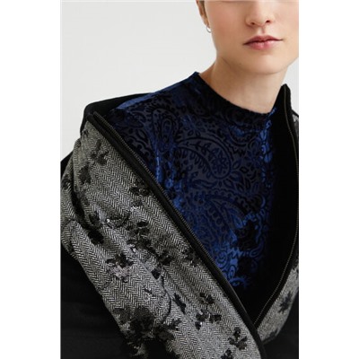 Chaqueta bomber lana bordada