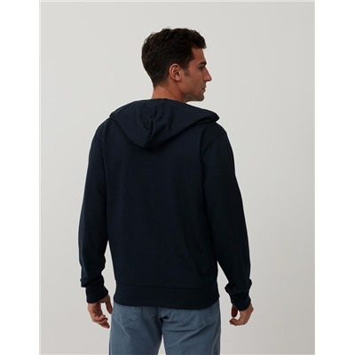 Chaqueta de Punto con Capucha, Azul Oscuro