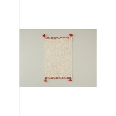 English HomeColorful Lines Pamuklu Püsküllü El Havlusu 30x45 Cm Açık Bej-kiremit
