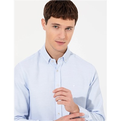 Mavi Slim Fit Uzun Kollu Gömlek