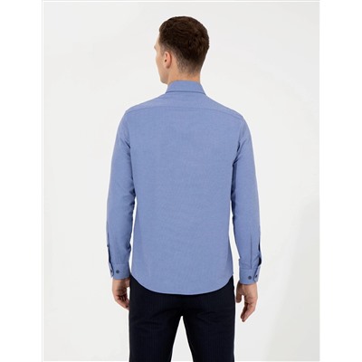 Lacivert Slim Fit Oxford Gömlek