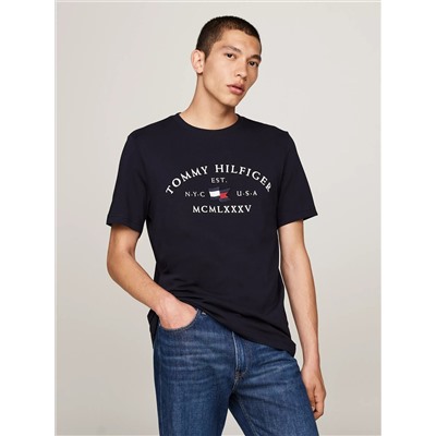 Embroidered Tommy Arch Logo T-Shirt