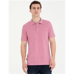 Gül Kurusu Slim Fit Polo Yaka Basic Tişört