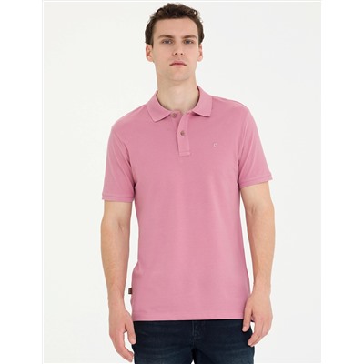 Gül Kurusu Slim Fit Polo Yaka Basic Tişört