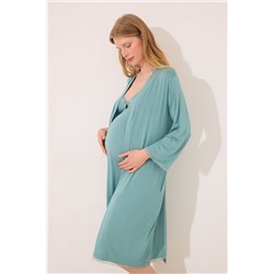 Bata larga "maternity" verde agua