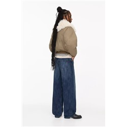 Chaqueta bomber cuello efecto pelo