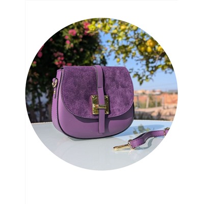 Итальянская сумка из натуральной кожи от AB.ZAPATOS PELLE · 2704 lila