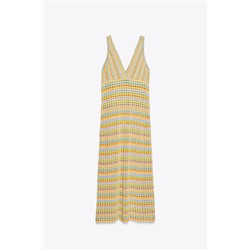 LONG CROCHET KNIT DRESS
