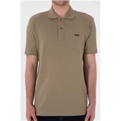 Erkek Regular Fit Polo Yaka Haki Basic Tişört